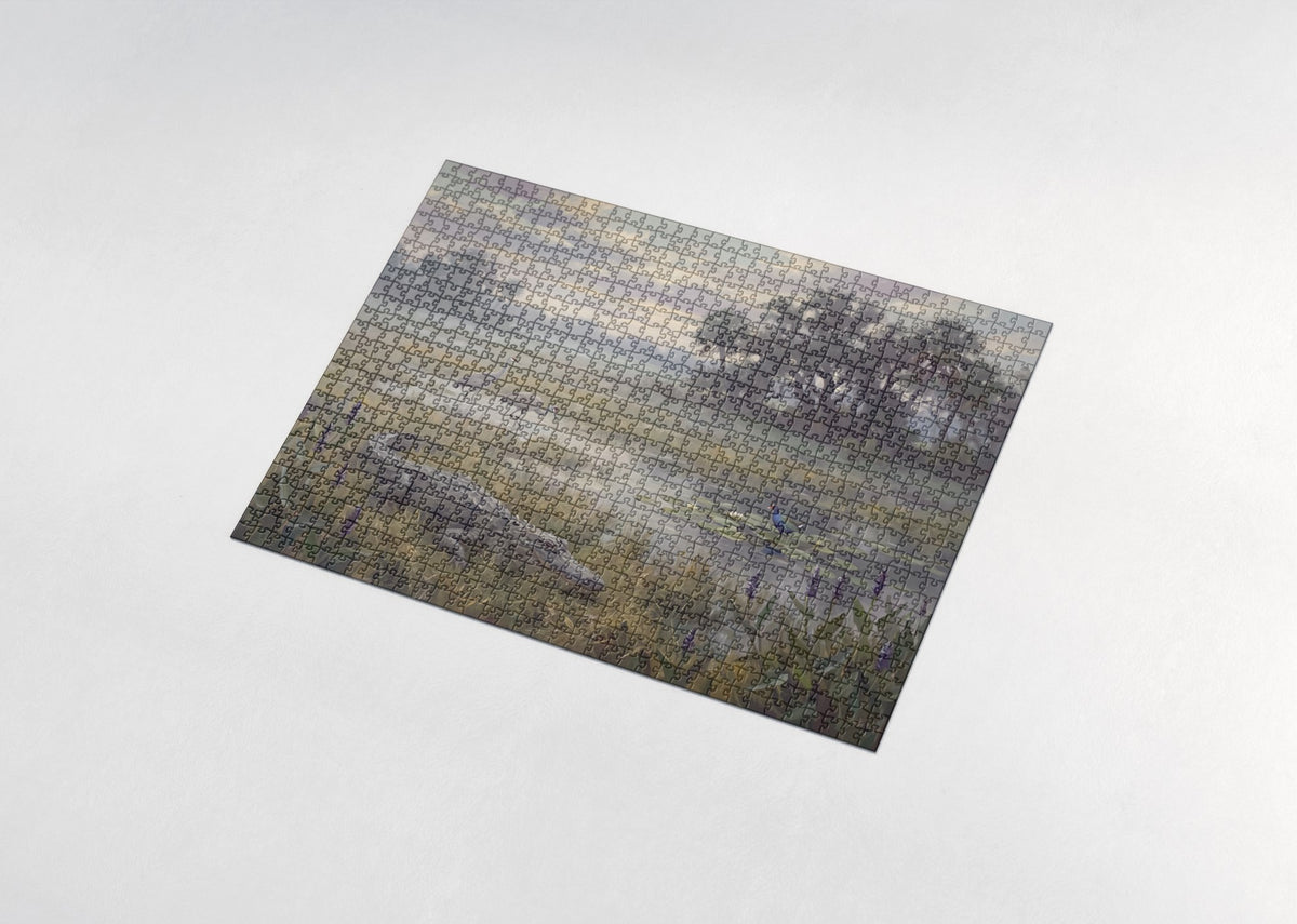 Alligator at the Florida Marsh jigsaw puzzle - assembled puzzle