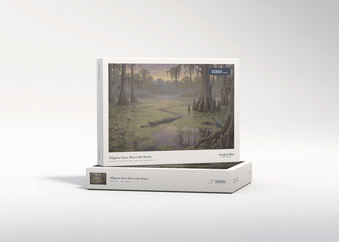 Alligator Eyes Above the Water jigsaw puzzle - gift box