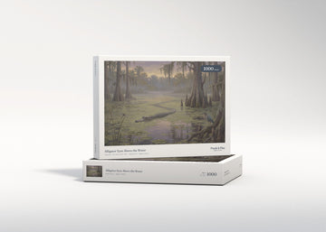 Alligator Eyes Above the Water jigsaw puzzle - gift box