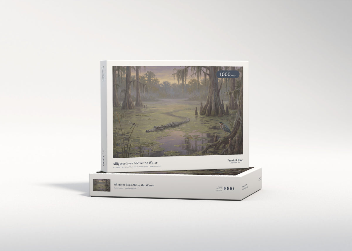 Alligator Eyes Above the Water jigsaw puzzle - gift box