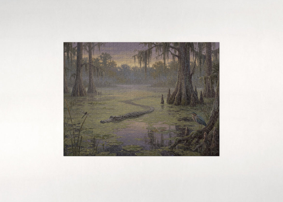 Alligator Eyes Above the Water jigsaw puzzle - gift box