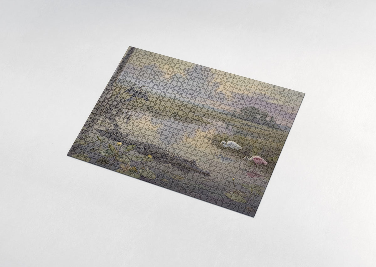Alligator in the Everglades jigsaw puzzle - assembled puzzle