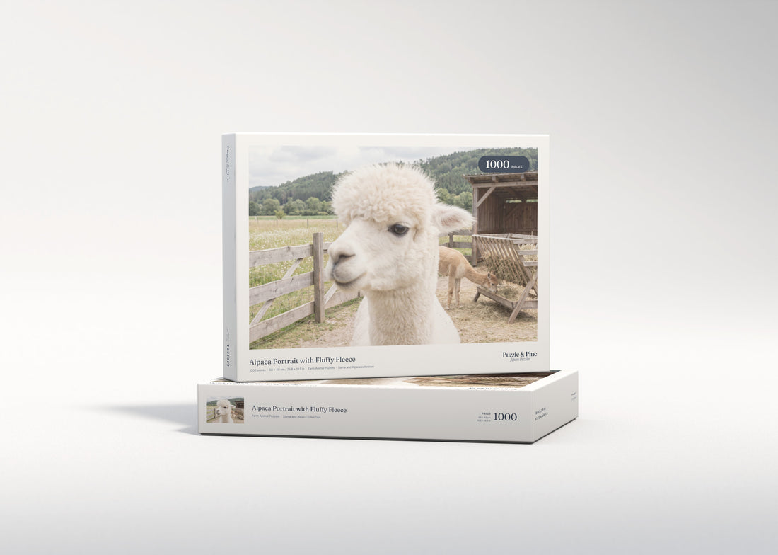 Alpaca Portrait with Fluffy Fleece jigsaw puzzle - gift box