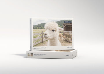 Alpaca Portrait with Fluffy Fleece jigsaw puzzle - gift box