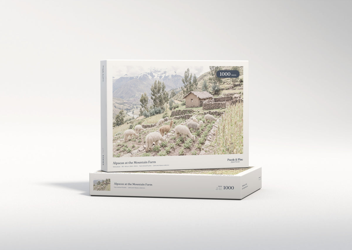 Alpacas at the Mountain Farm jigsaw puzzle - gift box