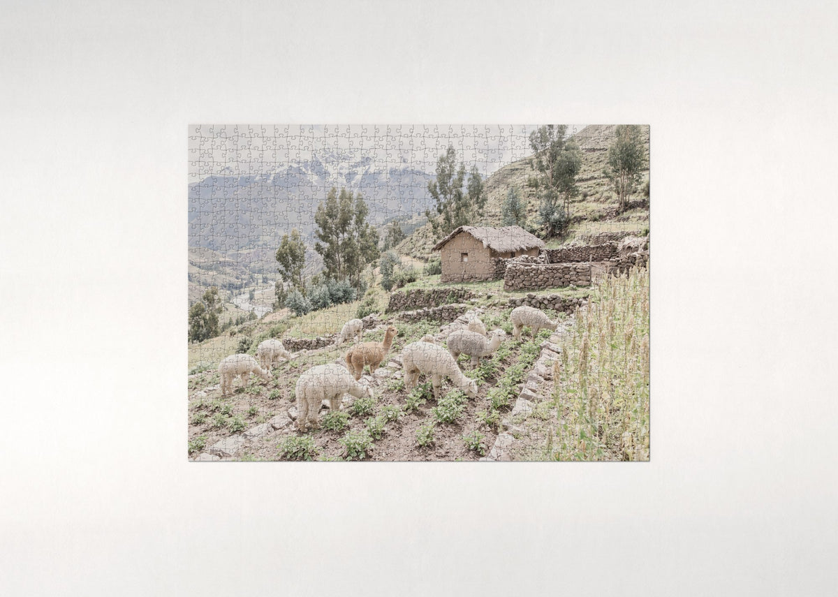 Alpacas at the Mountain Farm jigsaw puzzle - flat puzzle