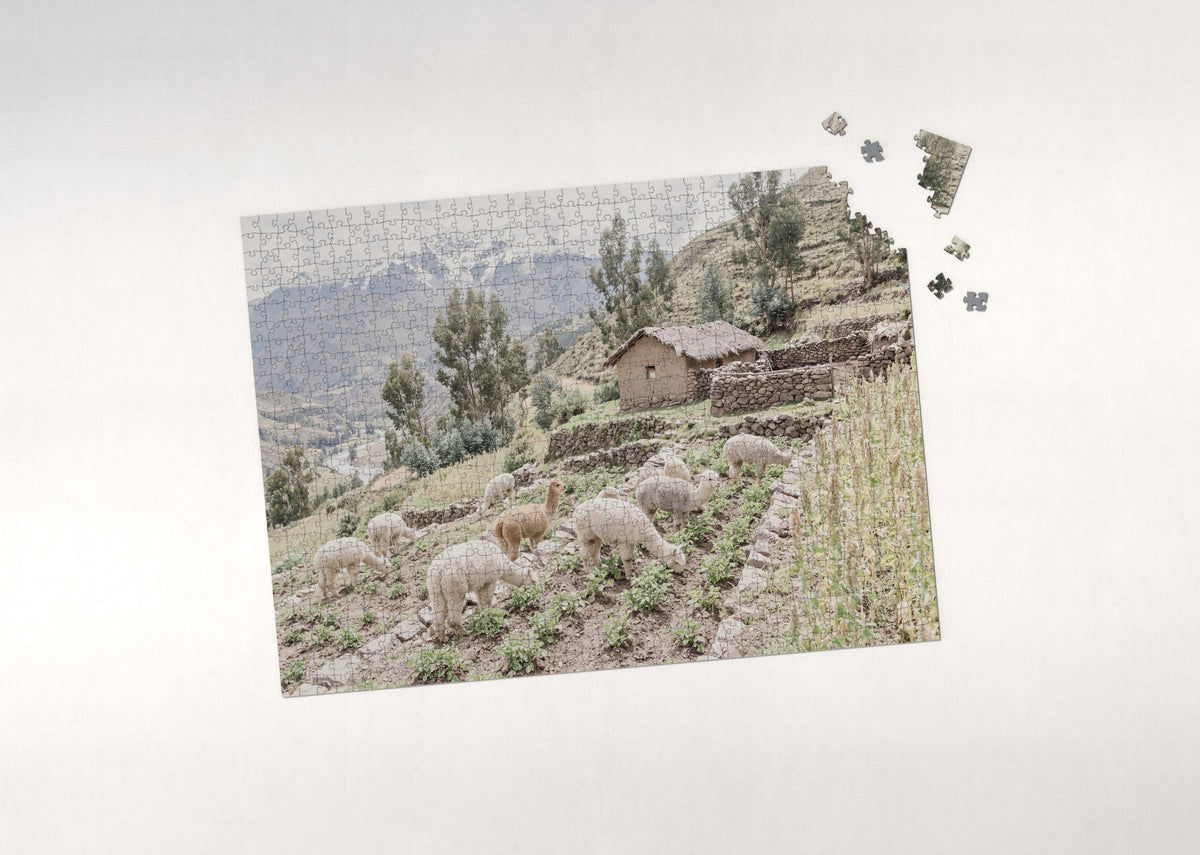Alpacas at the Mountain Farm jigsaw puzzle - puzzle with loose pieces