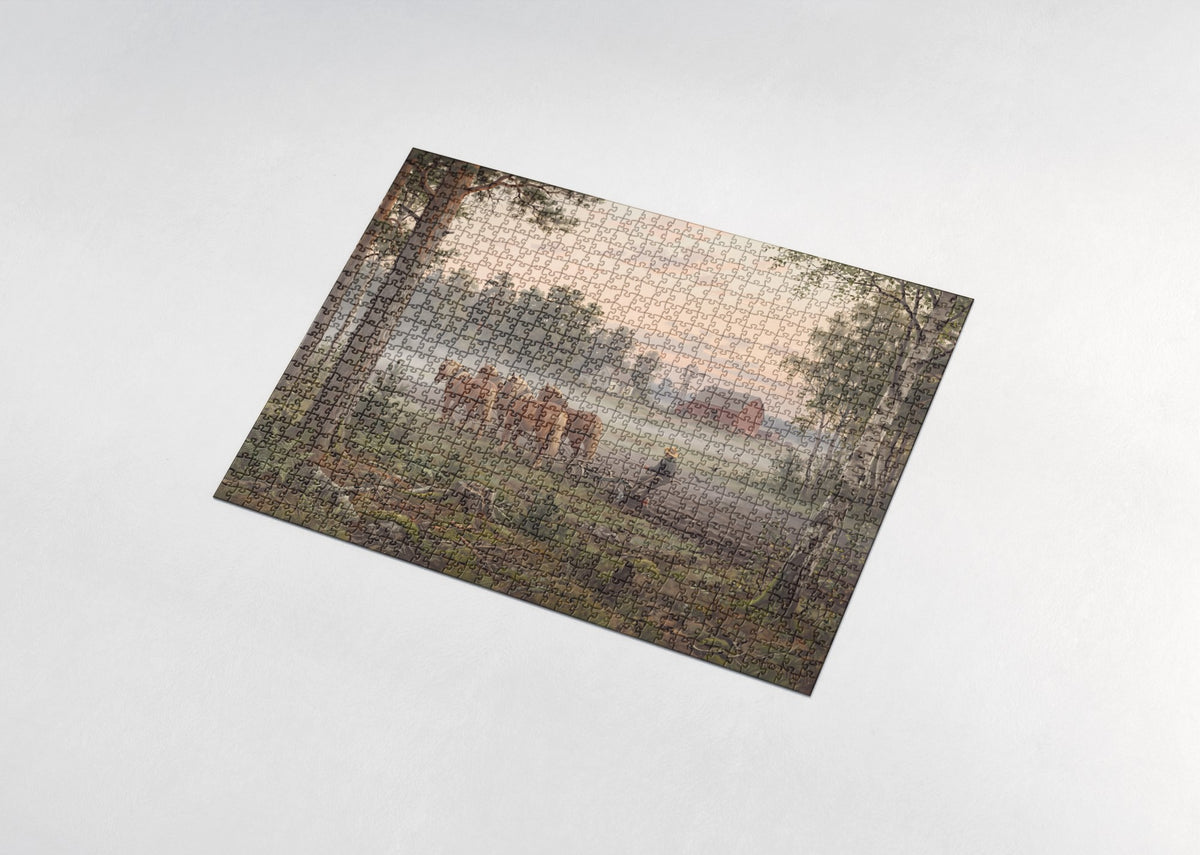 Amish Plow Team at Dawn jigsaw puzzle - assembled puzzle