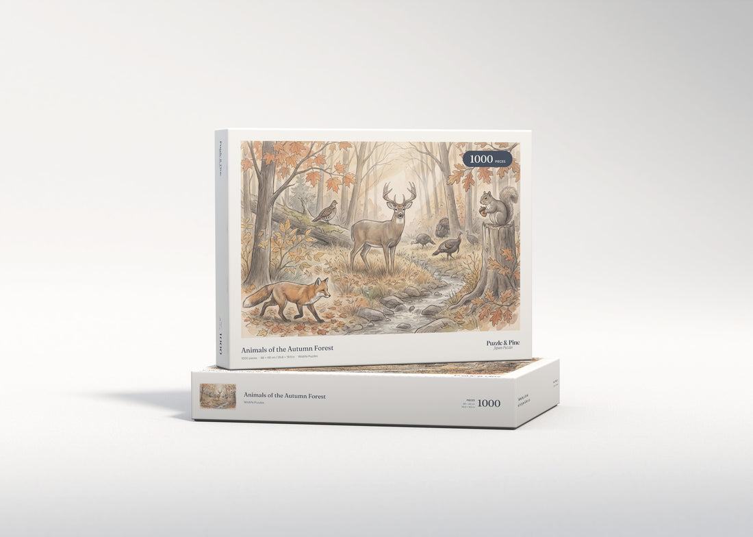 Animals of the Autumn Forest jigsaw puzzle - gift box