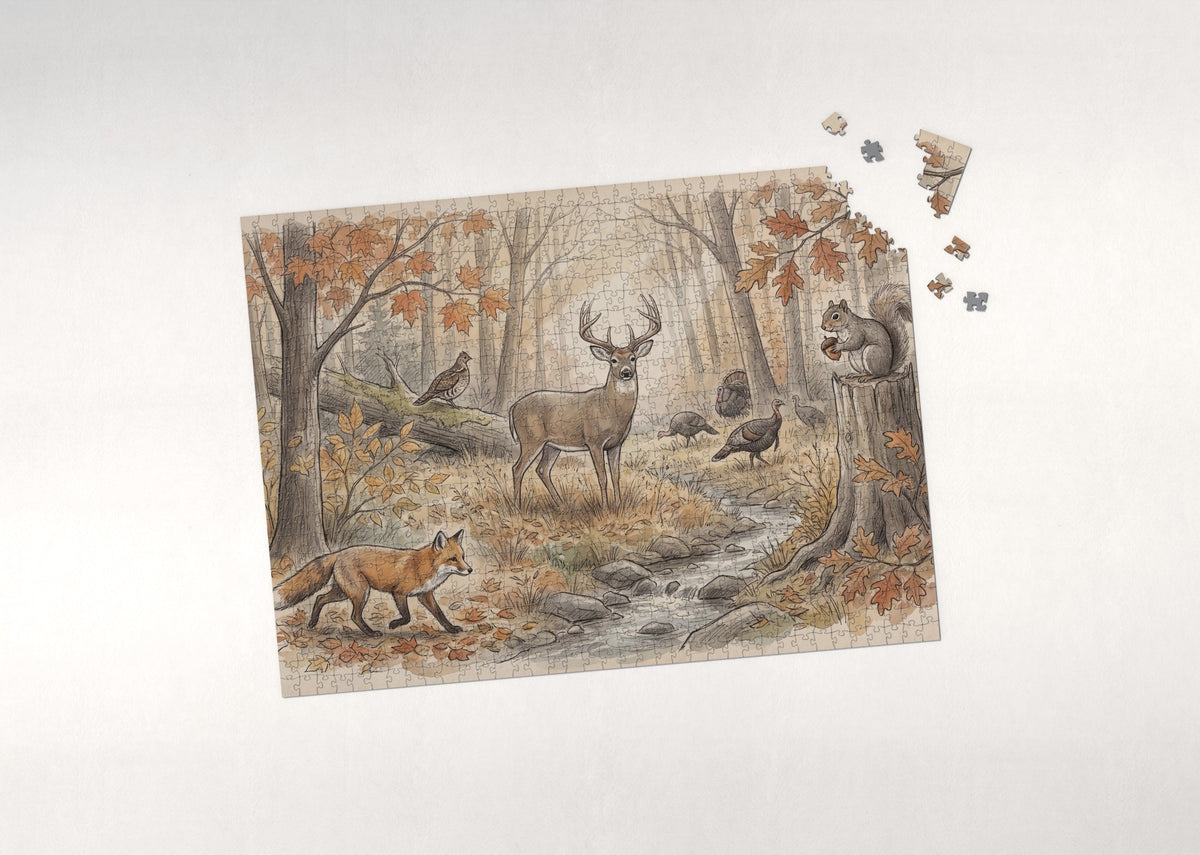 Animals of the Autumn Forest jigsaw puzzle - puzzle with loose pieces