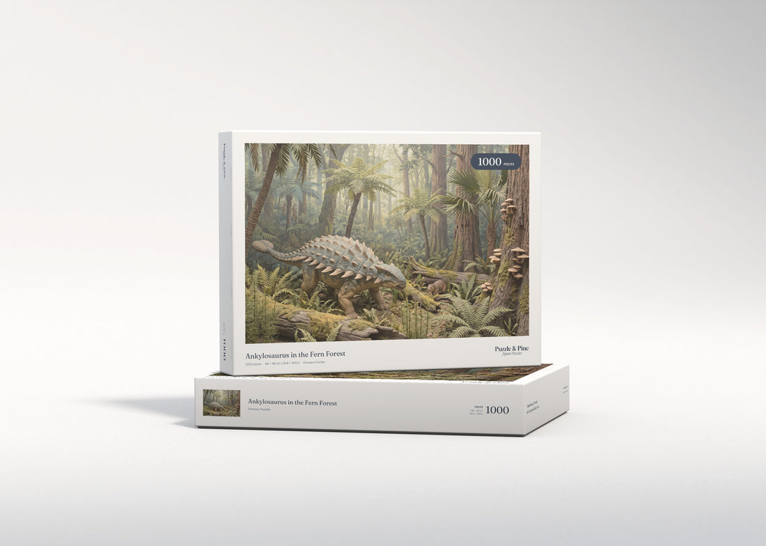 Ankylosaurus in the Fern Forest jigsaw puzzle - gift box
