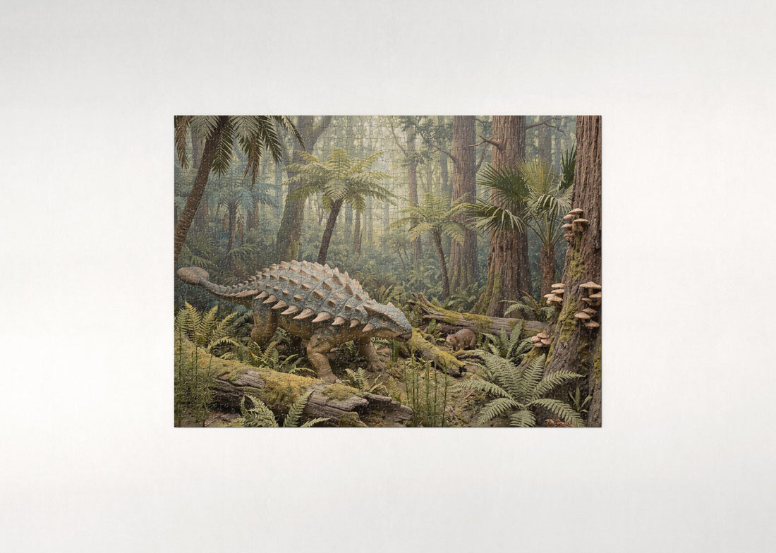 Ankylosaurus in the Fern Forest jigsaw puzzle - gift box