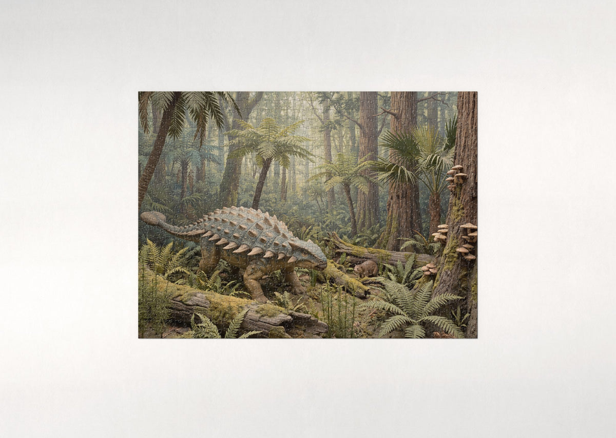 Ankylosaurus in the Fern Forest jigsaw puzzle - flat puzzle