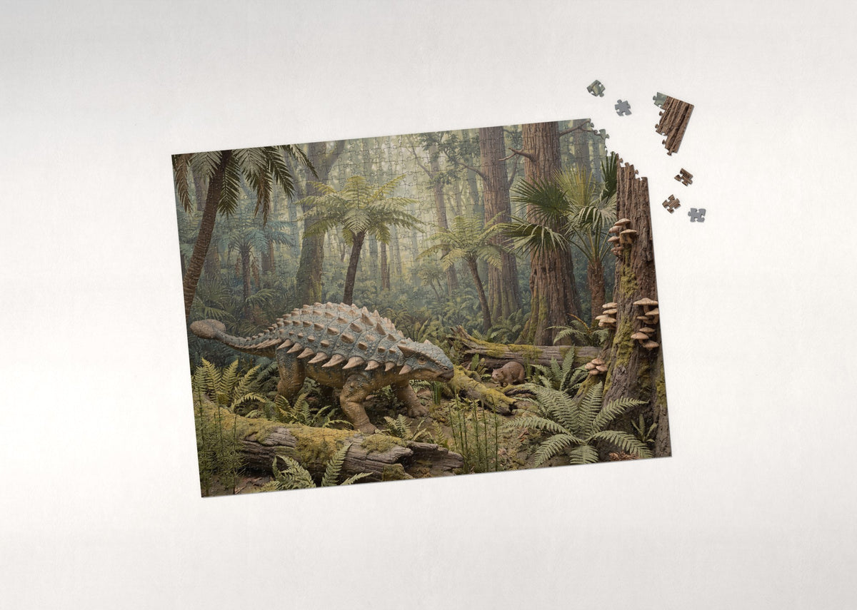 Ankylosaurus in the Fern Forest jigsaw puzzle - puzzle with loose pieces