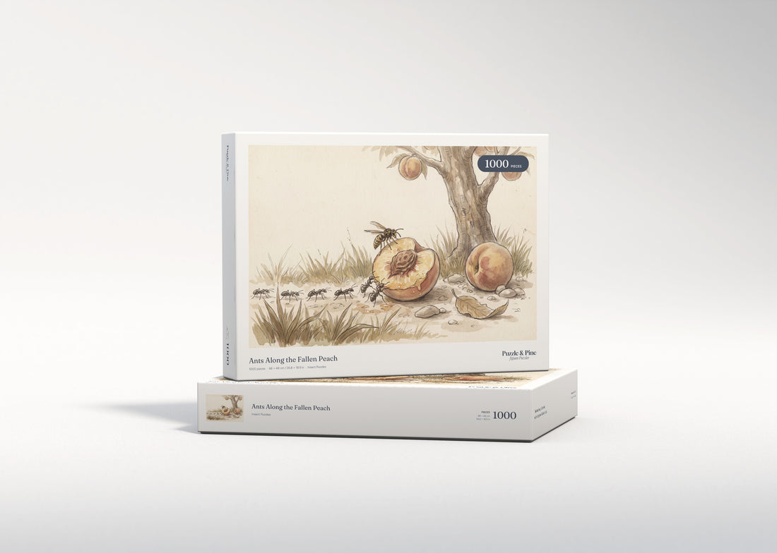 Ants Along the Fallen Peach jigsaw puzzle - gift box