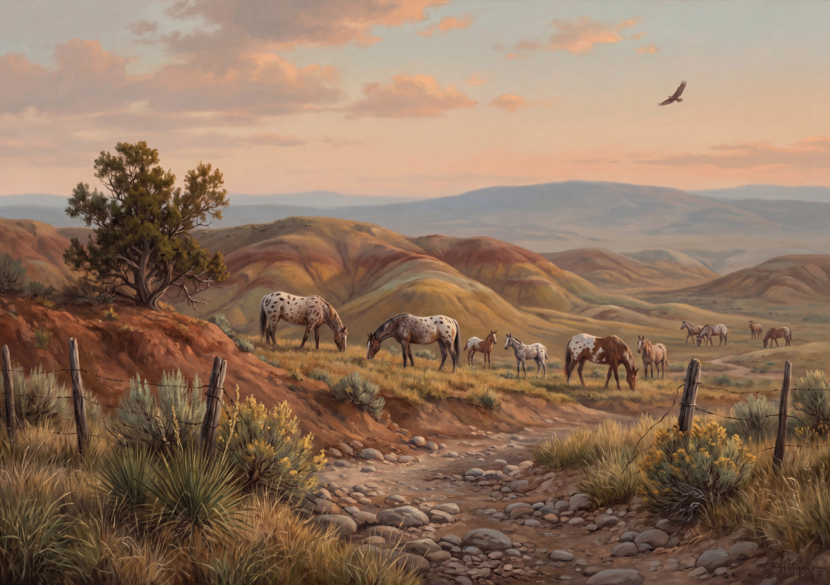 Appaloosa Herd on the Painted Hills jigsaw puzzle