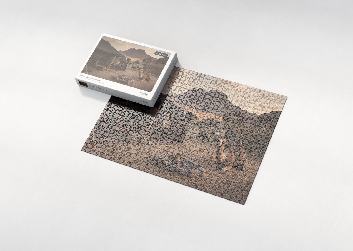 Arabian at the Bedouin Camp jigsaw puzzle - box and puzzle