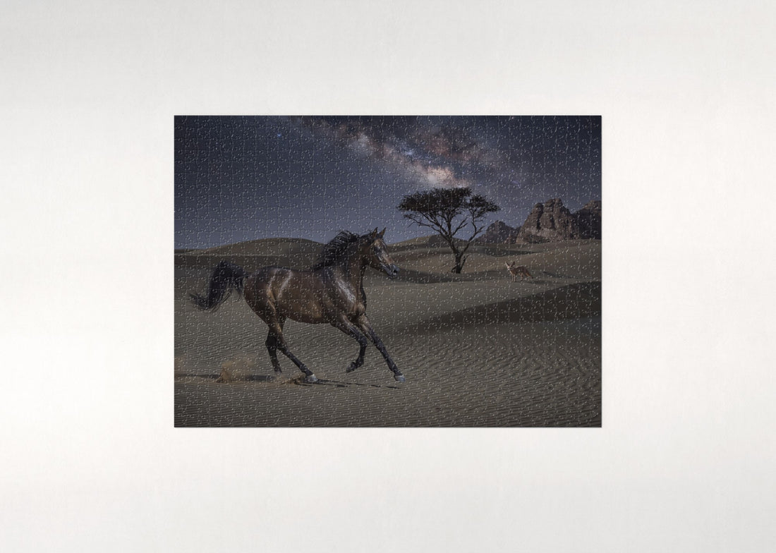 Arabian Galloping the Starlit Sands jigsaw puzzle - gift box