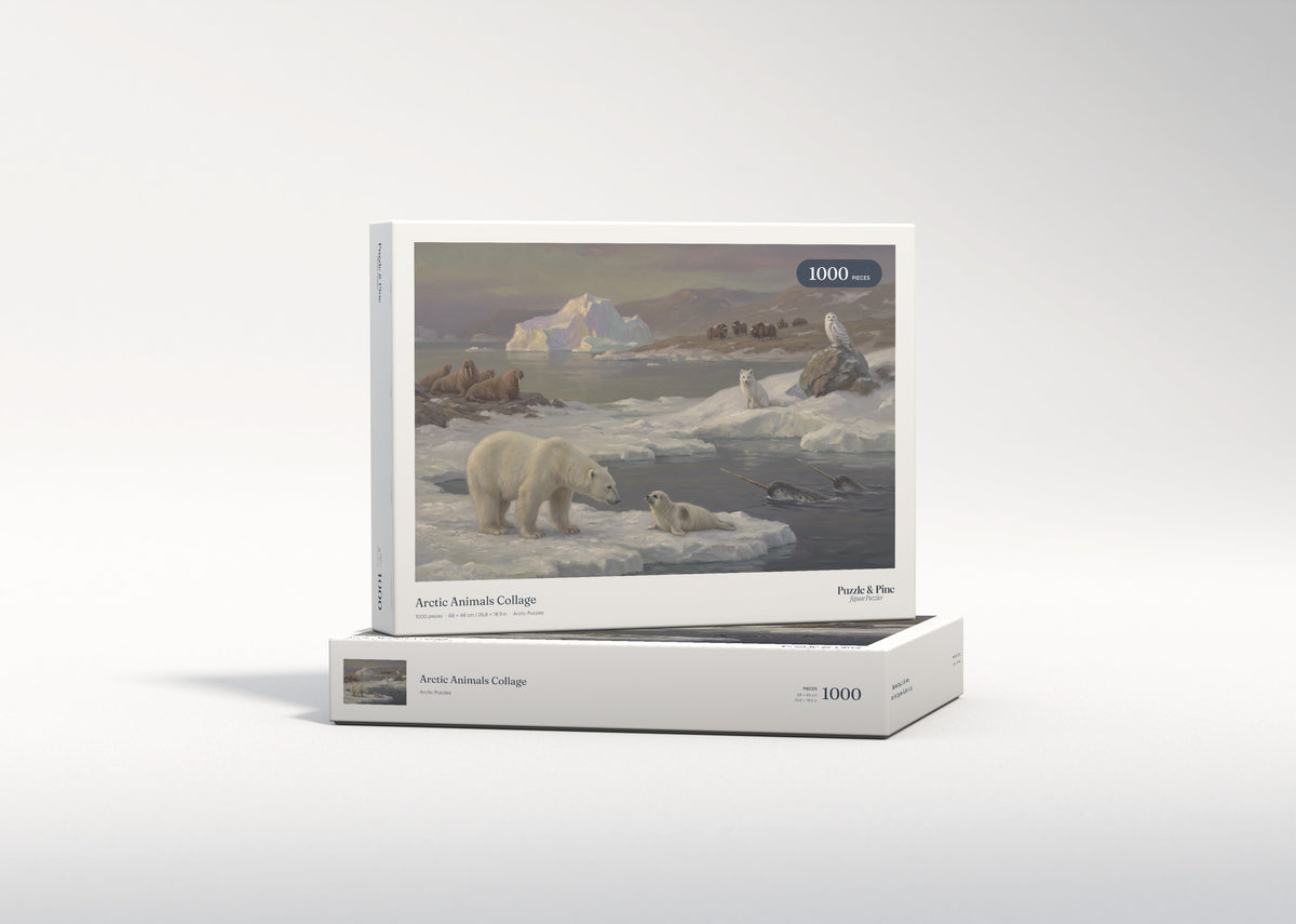 Arctic Animals Collage jigsaw puzzle - gift box