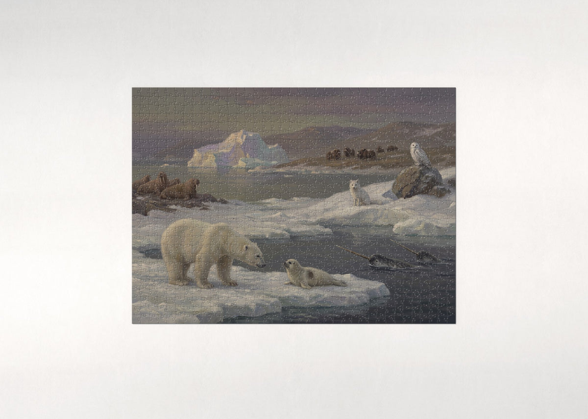 Arctic Animals Collage jigsaw puzzle - flat puzzle