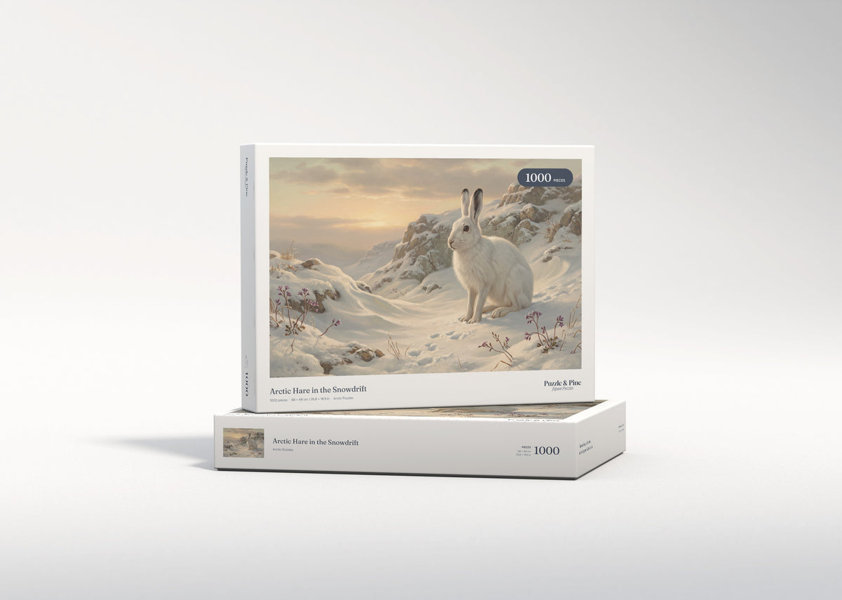 Arctic Hare in the Snowdrift jigsaw puzzle - gift box