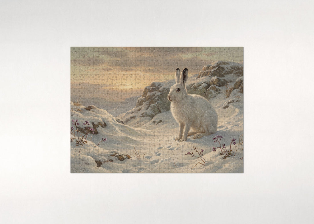 Arctic Hare in the Snowdrift jigsaw puzzle - gift box