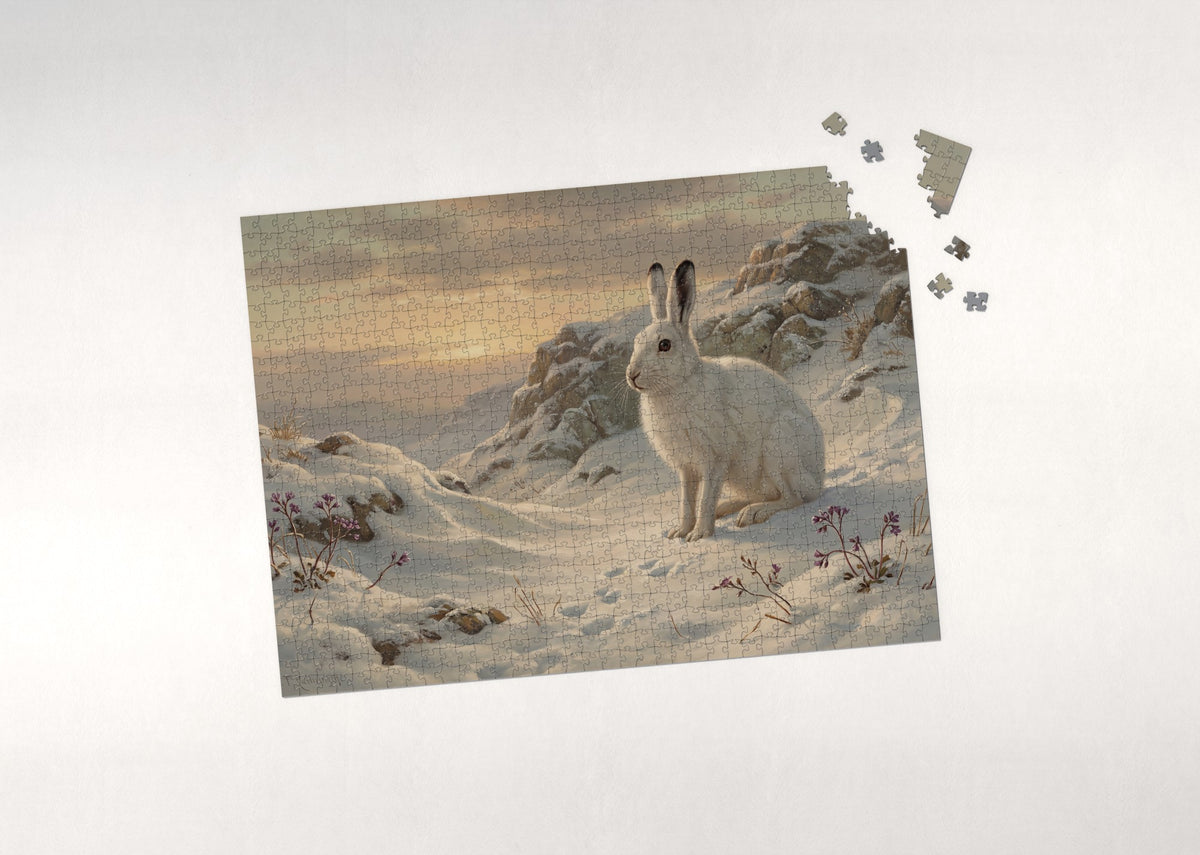 Arctic Hare in the Snowdrift jigsaw puzzle - puzzle with loose pieces