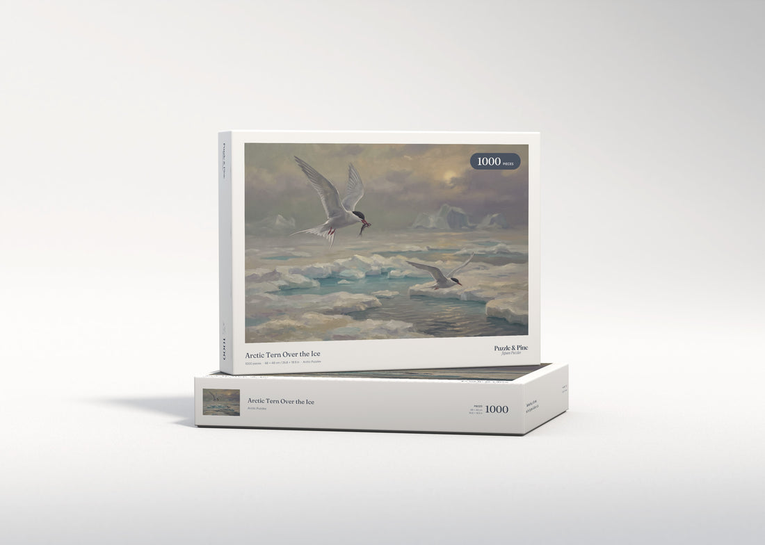 Arctic Tern Over the Ice jigsaw puzzle - gift box