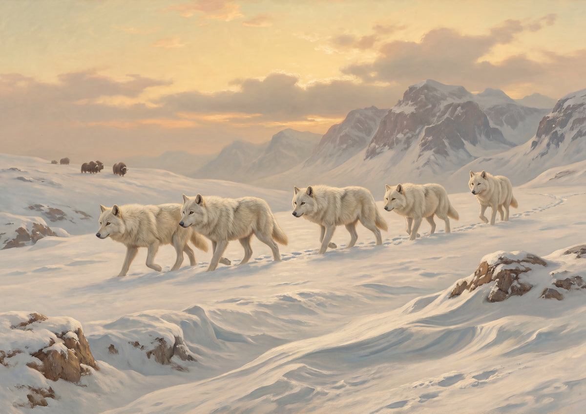 Arctic Wolf Pack in the Snow jigsaw puzzle