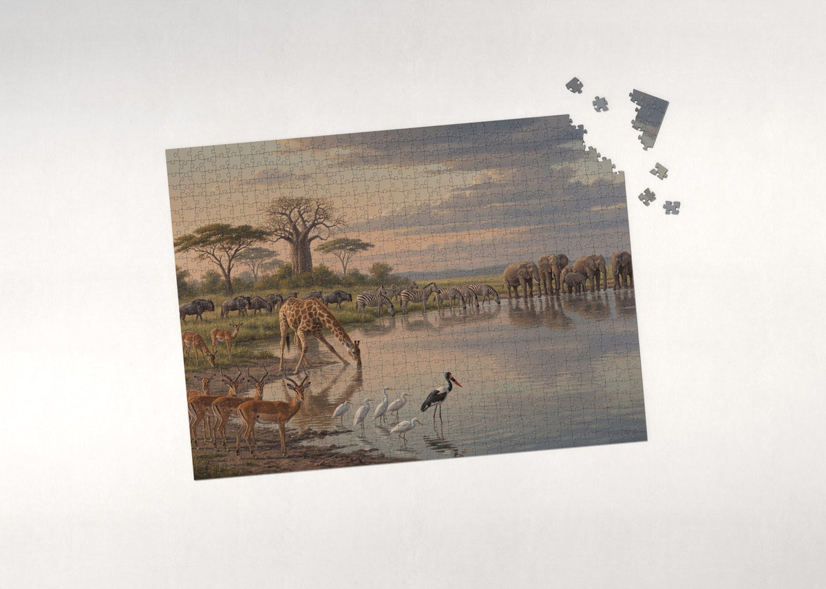 At the Watering Hole jigsaw puzzle - puzzle with loose pieces