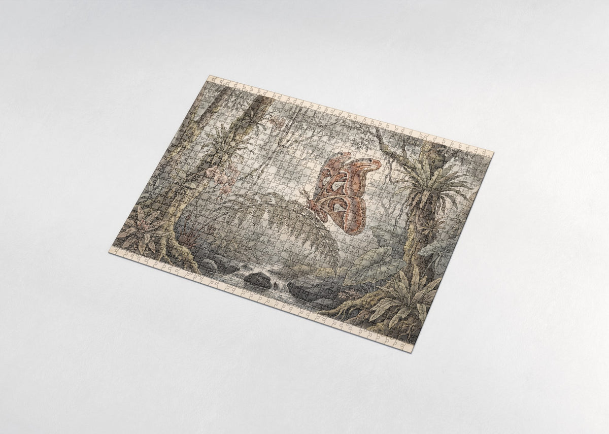Atlas Moth on the Fern jigsaw puzzle - assembled puzzle