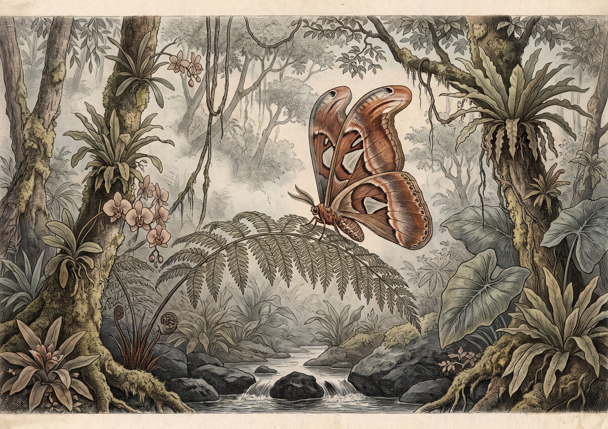Atlas Moth on the Fern jigsaw puzzle
