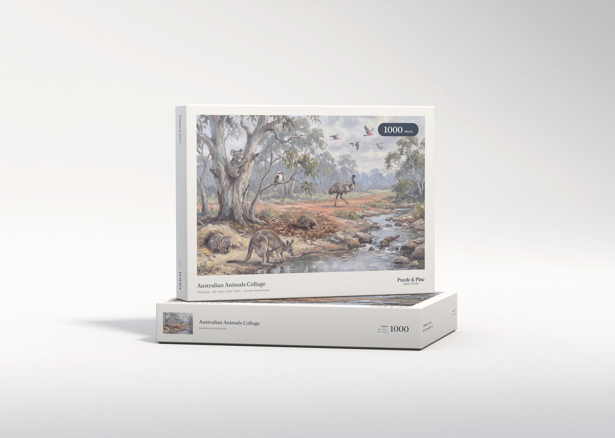 Australian Animals Collage jigsaw puzzle - gift box