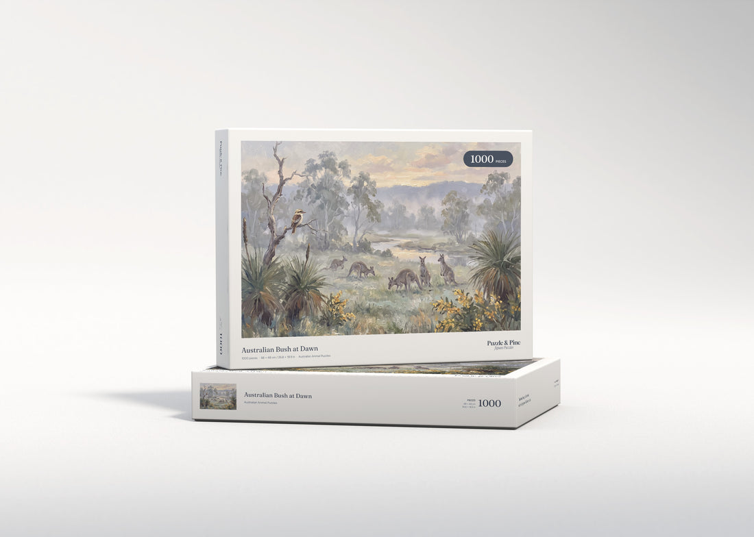 Australian Bush at Dawn jigsaw puzzle - gift box
