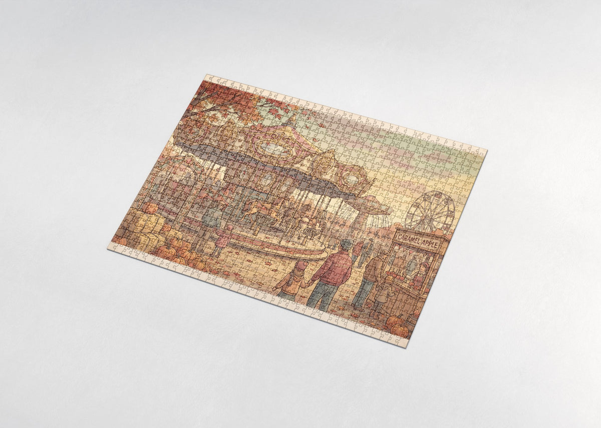 Autumn Fairground Carousel jigsaw puzzle - assembled puzzle