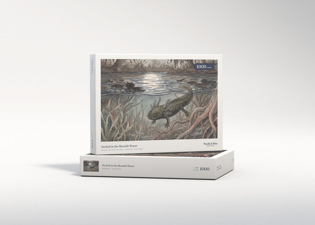 Axolotl in the Moonlit Water jigsaw puzzle - gift box