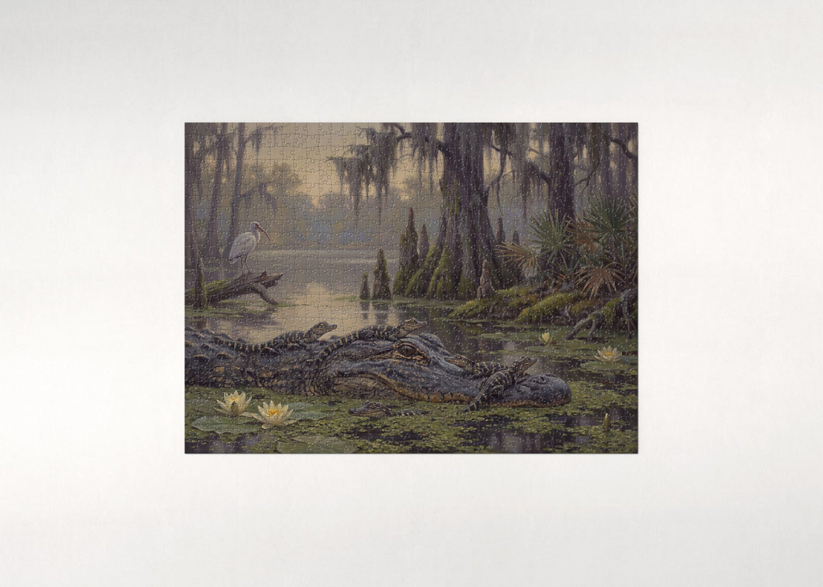 Baby Alligators at the Swamp jigsaw puzzle - flat puzzle