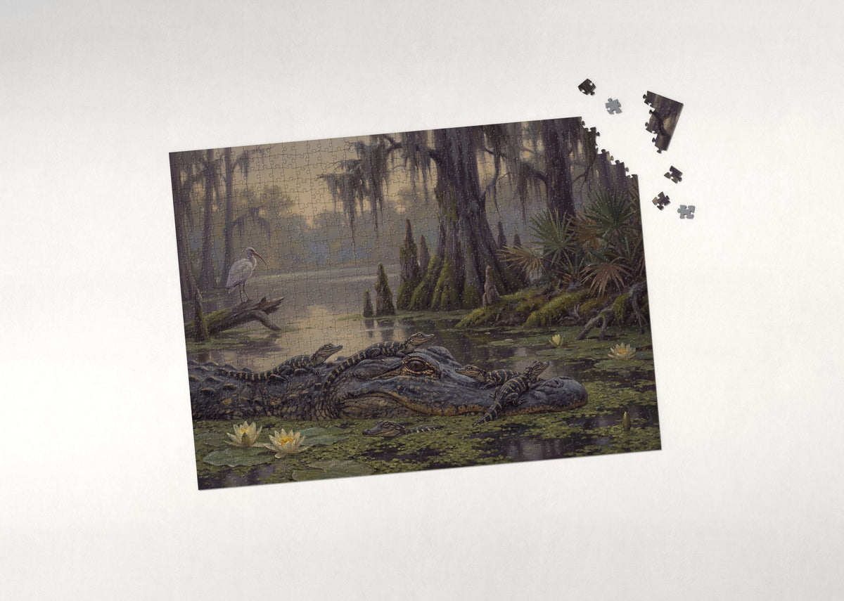 Baby Alligators at the Swamp jigsaw puzzle - puzzle with loose pieces