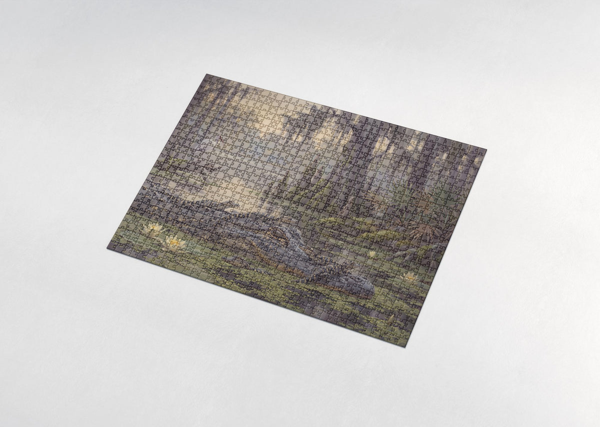Baby Alligators at the Swamp jigsaw puzzle - assembled puzzle
