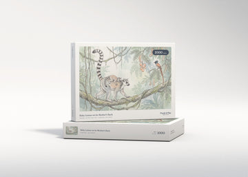 Baby Lemur on Its Mother's Back jigsaw puzzle - gift box