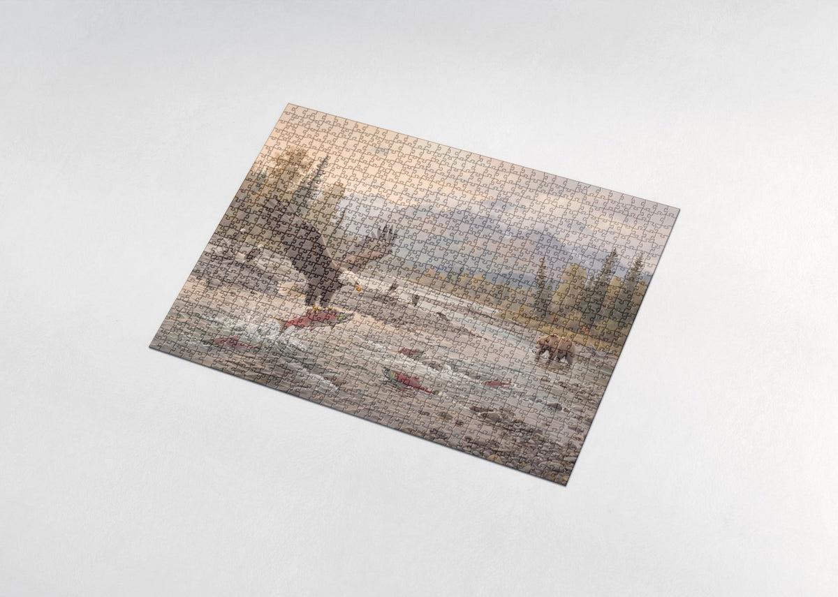 Bald Eagle Fishing the Alaskan River jigsaw puzzle - assembled puzzle