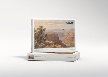 Bald Eagle in the Autumn Canyon jigsaw puzzle - gift box