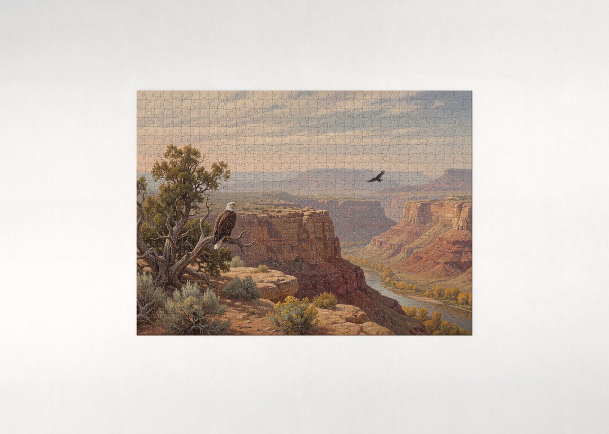 Bald Eagle in the Autumn Canyon jigsaw puzzle - flat puzzle