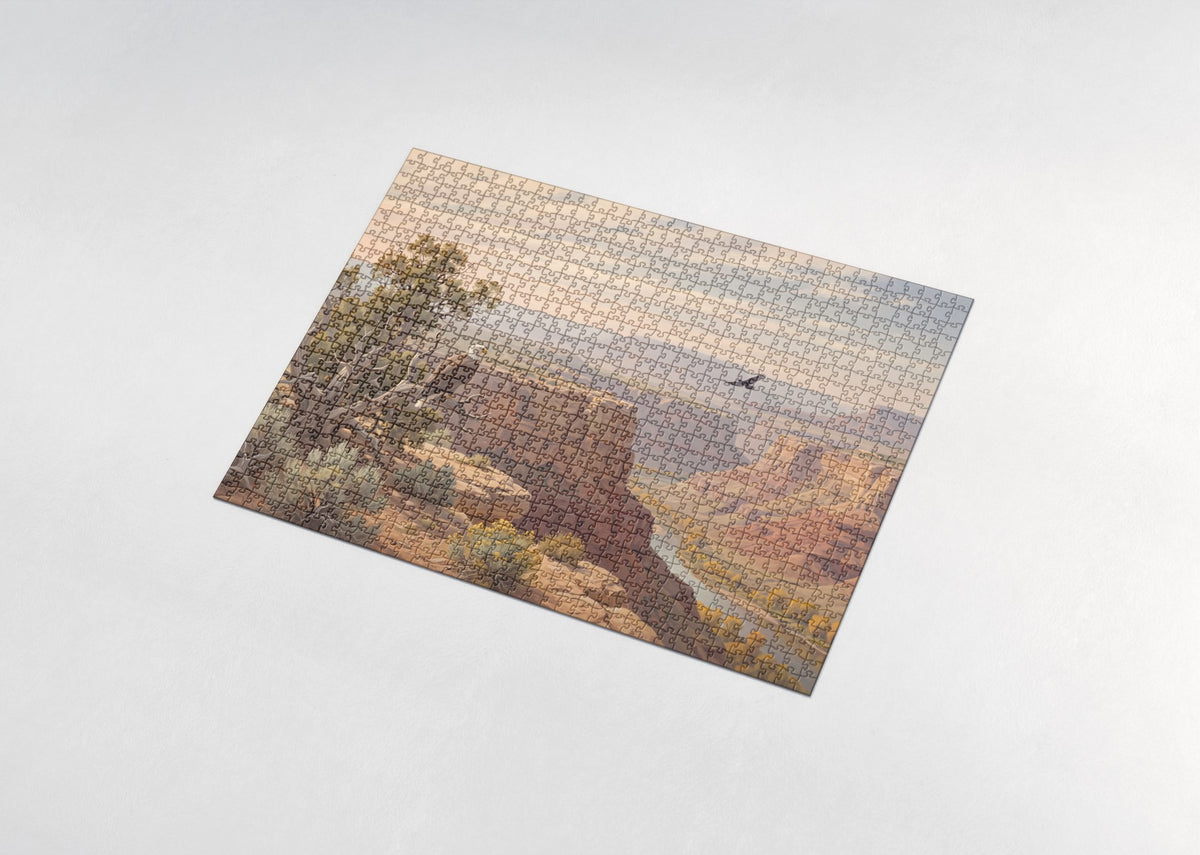 Bald Eagle in the Autumn Canyon jigsaw puzzle - assembled puzzle