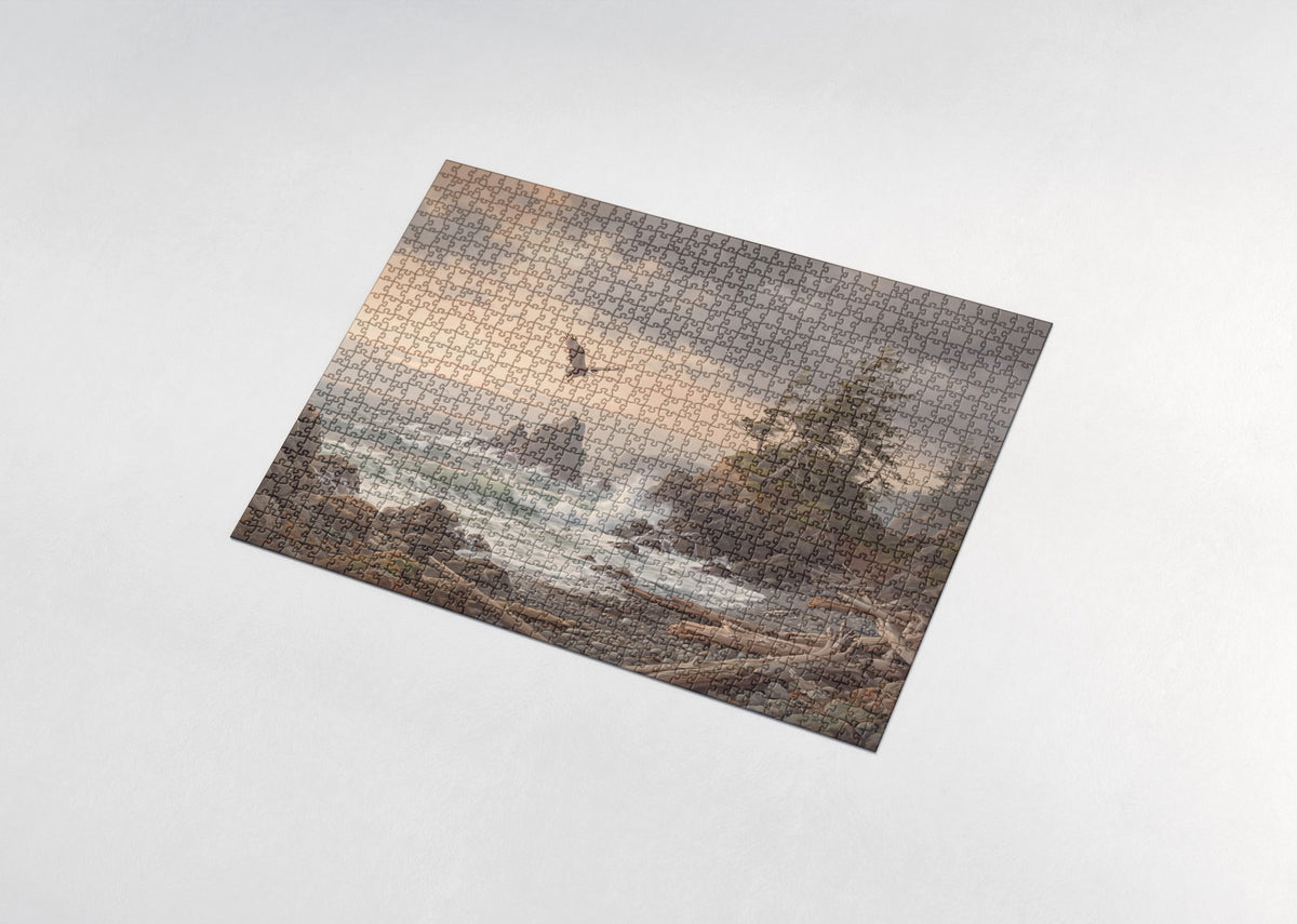 Bald Eagle Over the Stormy Coast jigsaw puzzle - assembled puzzle