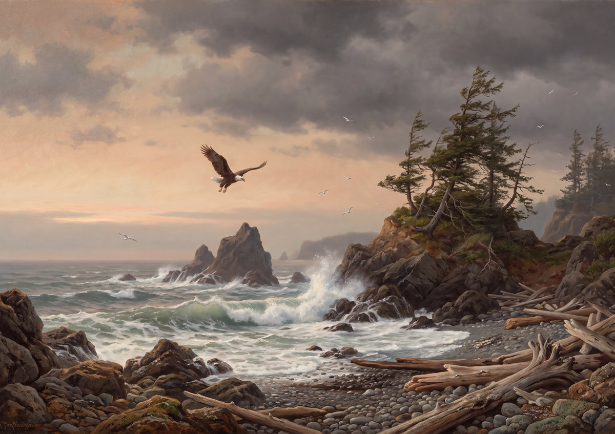 Bald Eagle Over the Stormy Coast jigsaw puzzle