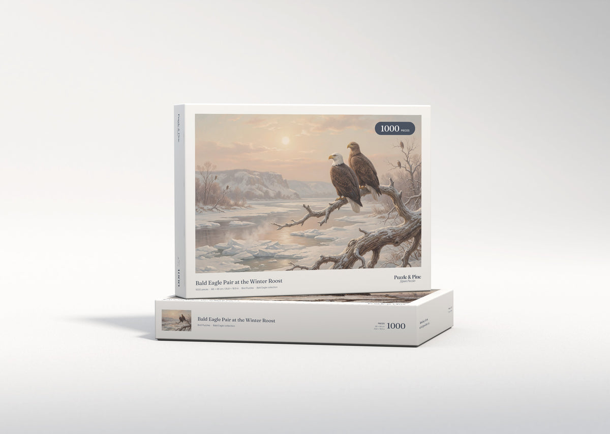 Bald Eagle Pair at the Winter Roost jigsaw puzzle - gift box