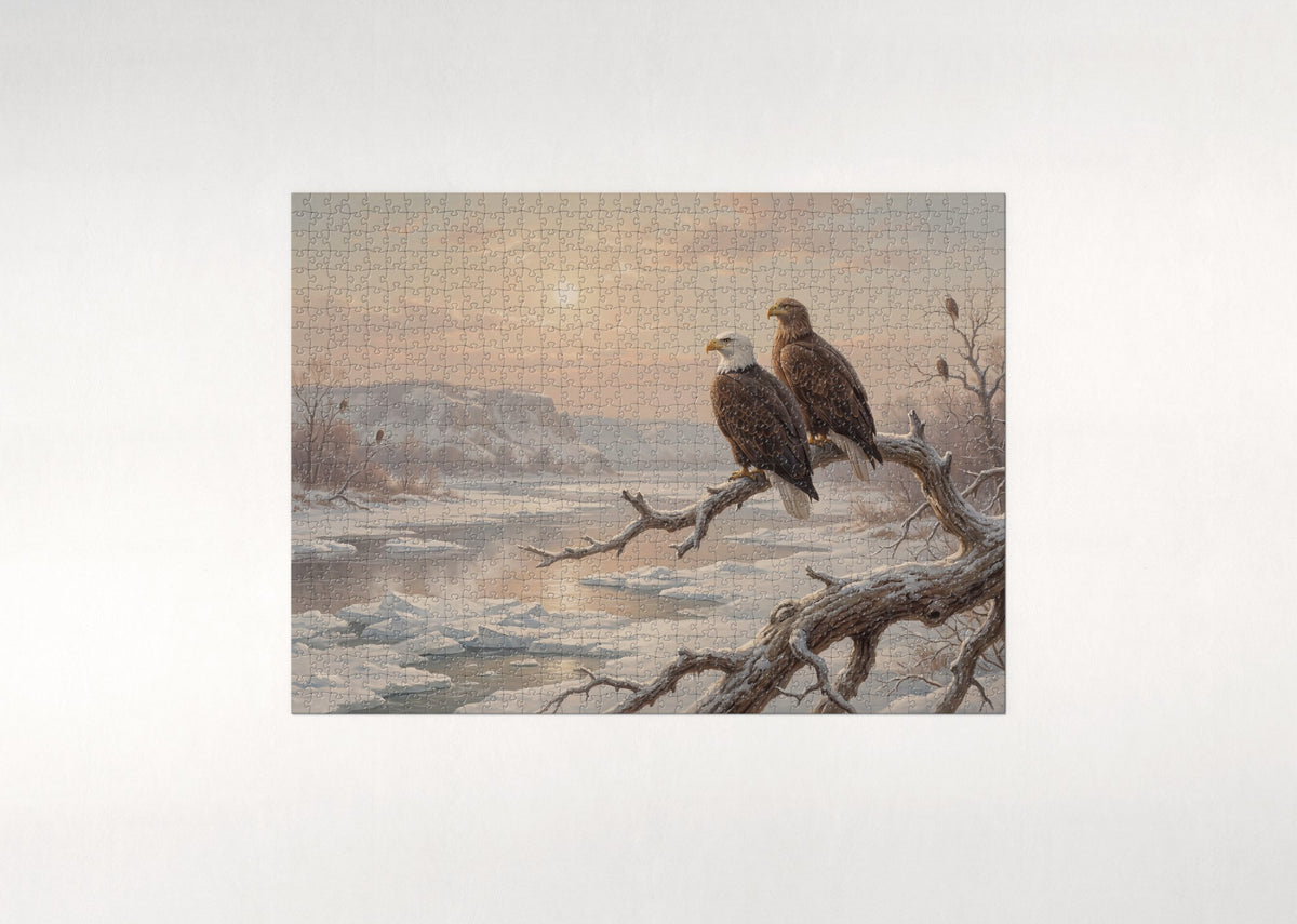 Bald Eagle Pair at the Winter Roost jigsaw puzzle - flat puzzle