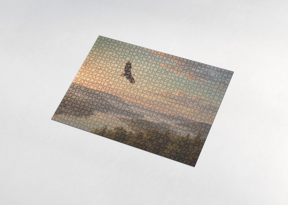 Bald Eagle Soaring at Sunrise jigsaw puzzle - assembled puzzle