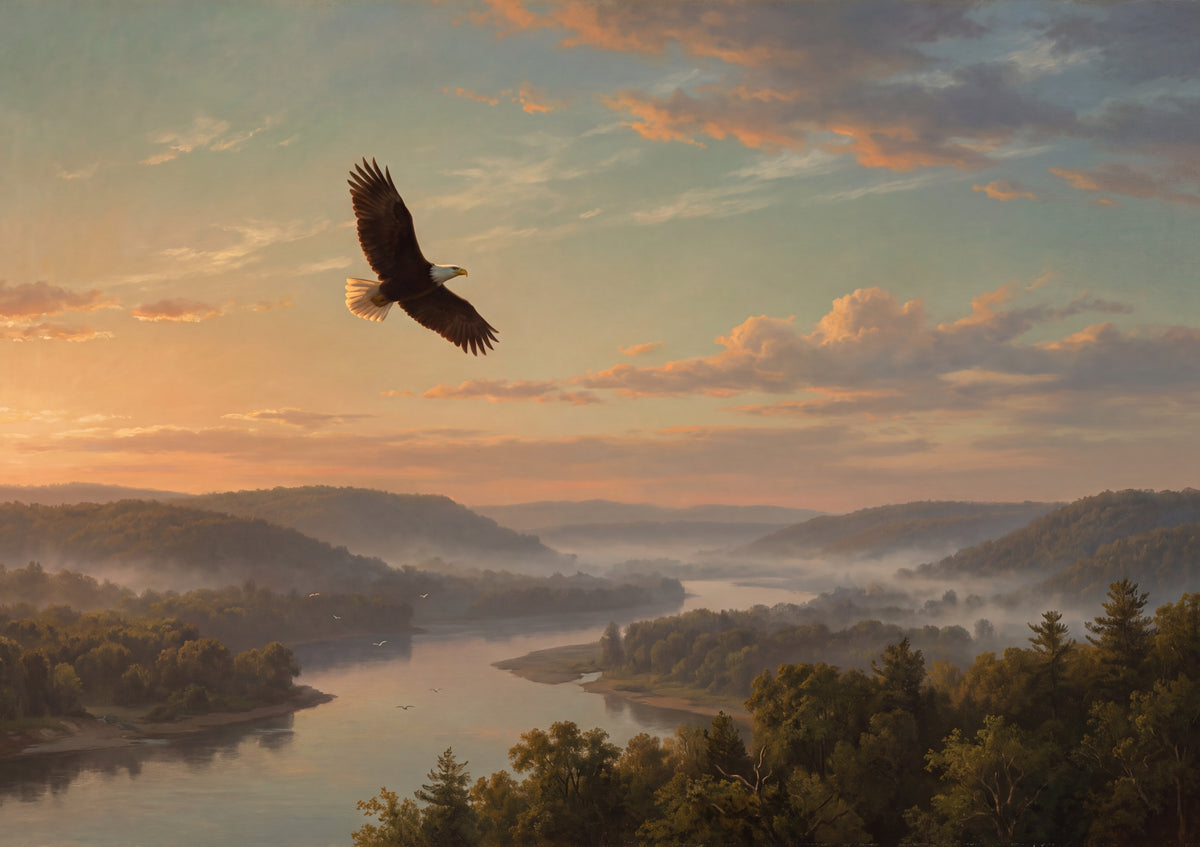Bald Eagle Soaring at Sunrise jigsaw puzzle